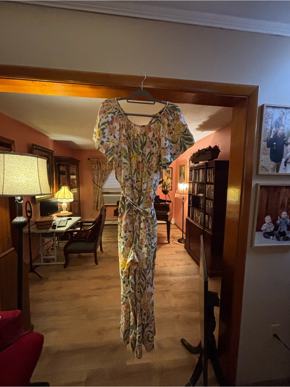Lane Bryant Floral Short-Sleeve Jumpsuit - White Yellow Green